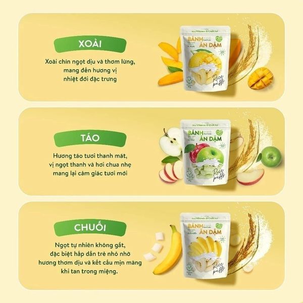 Bánh ăn dặm Mămmy vị trái cây – Giàu vitamin & chất xơ | Dạng que ngắn cho bé từ 6 tháng tuổi