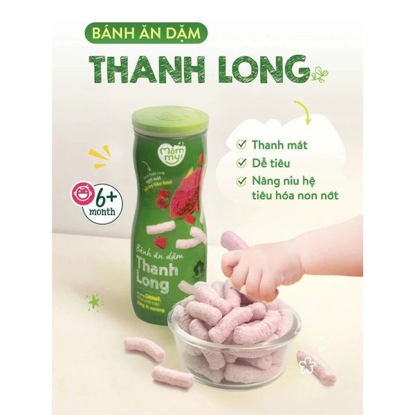HŨ bánh ăn dặm Mămmy giòn xốp tan ngay trong miệng, bánh mát dễ tiêu hóa cho bé 32g với 6 vị hoa quả