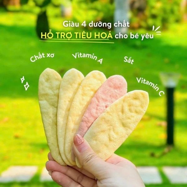 Bánh Gạo Dẹt tập cầm năm cho bé,vị rau củ Mămmy giúp bé tập nhau bổ sung dinh dưỡng