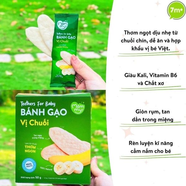 Bánh Gạo Dẹt tập cầm năm cho bé,vị rau củ Mămmy giúp bé tập nhau bổ sung dinh dưỡng