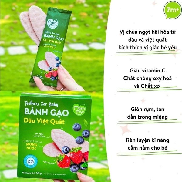 Bánh Gạo Dẹt tập cầm năm cho bé,vị rau củ Mămmy giúp bé tập nhau bổ sung dinh dưỡng