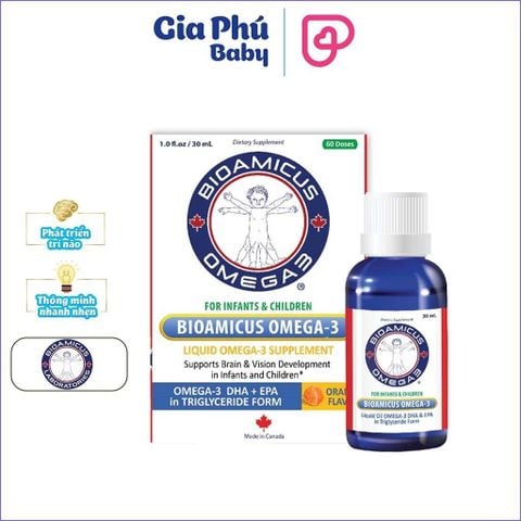 BioAmicus Omega 3 bổ sung DHA không tanh hàm lượng cao siêu cô đặc và tinh khiết | Nhập khẩu chính hãng từ Canada