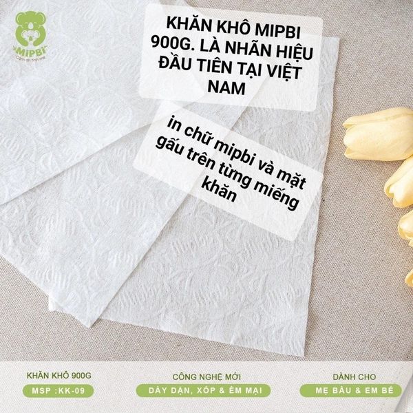 Khăn Khô Mipbi Chính Hãng (900g/600g/300g) – Đa Năng Dành Cho Bé Từ Sơ Sinh