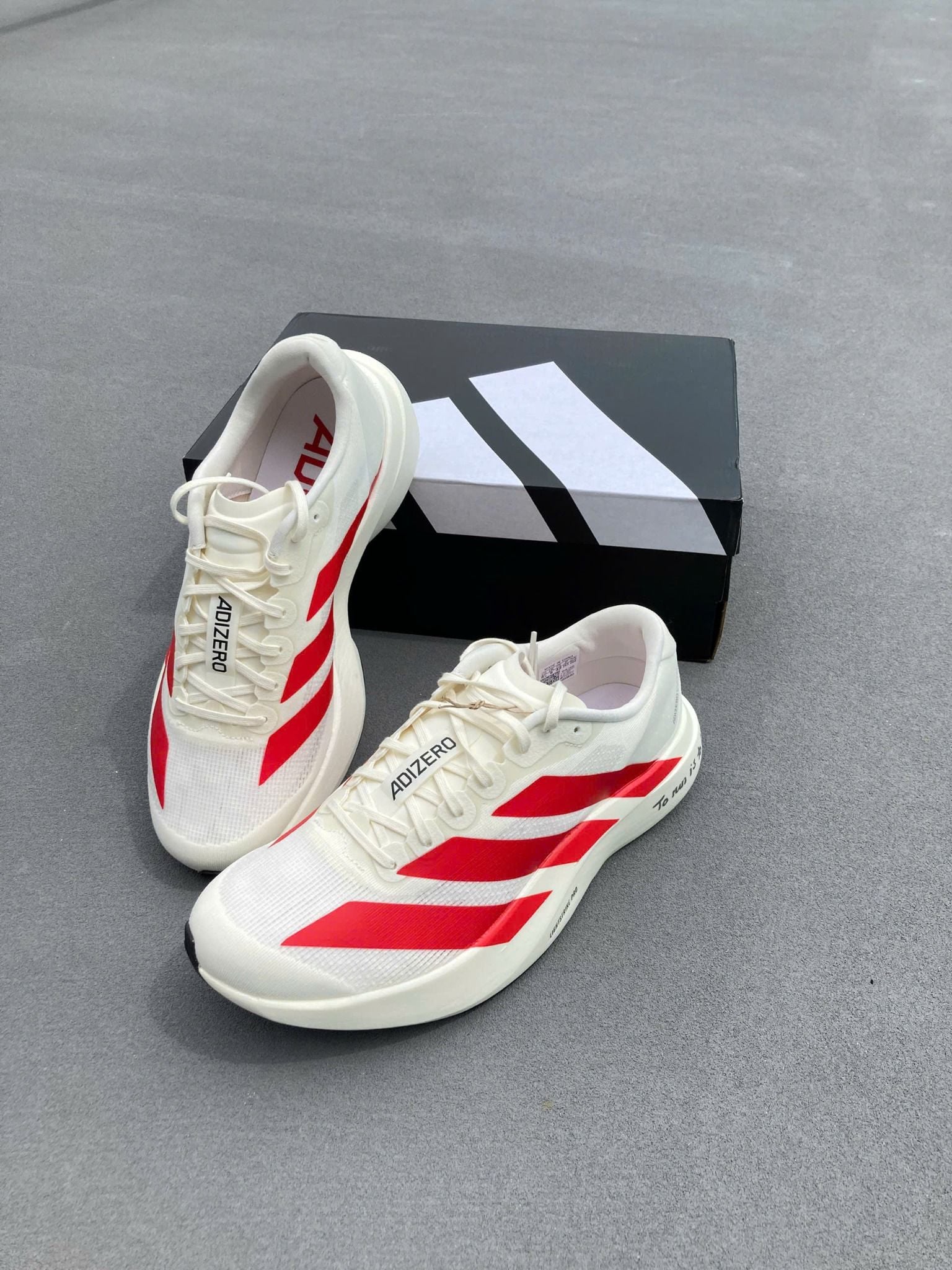 Giày Chạy Bộ Adizero Evo SL Trắng Đỏ - JS1182 – Runner Chuyên Nghiệp