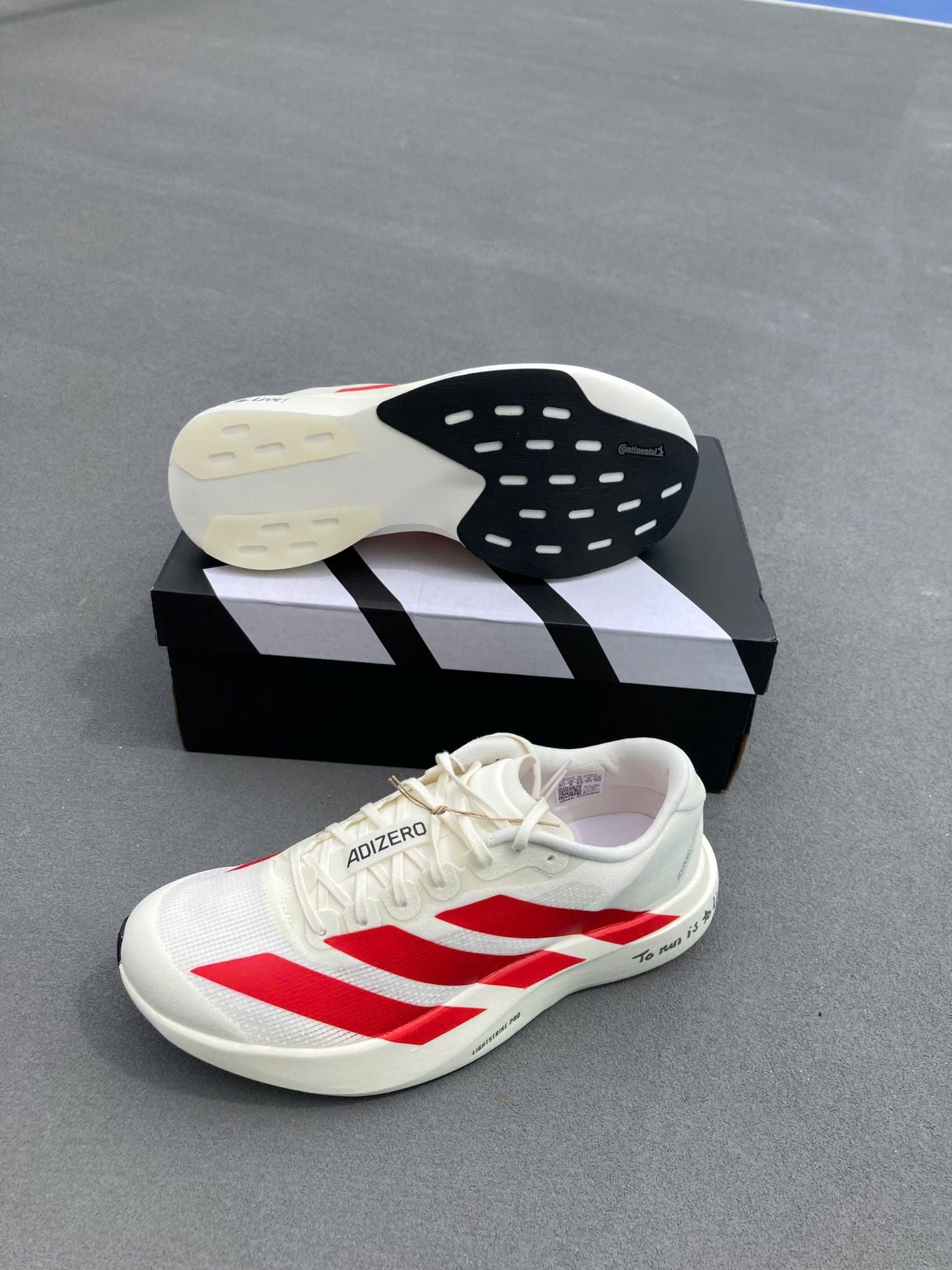 Giày Chạy Bộ Adizero Evo SL Trắng Đỏ - JS1182 – Runner Chuyên Nghiệp