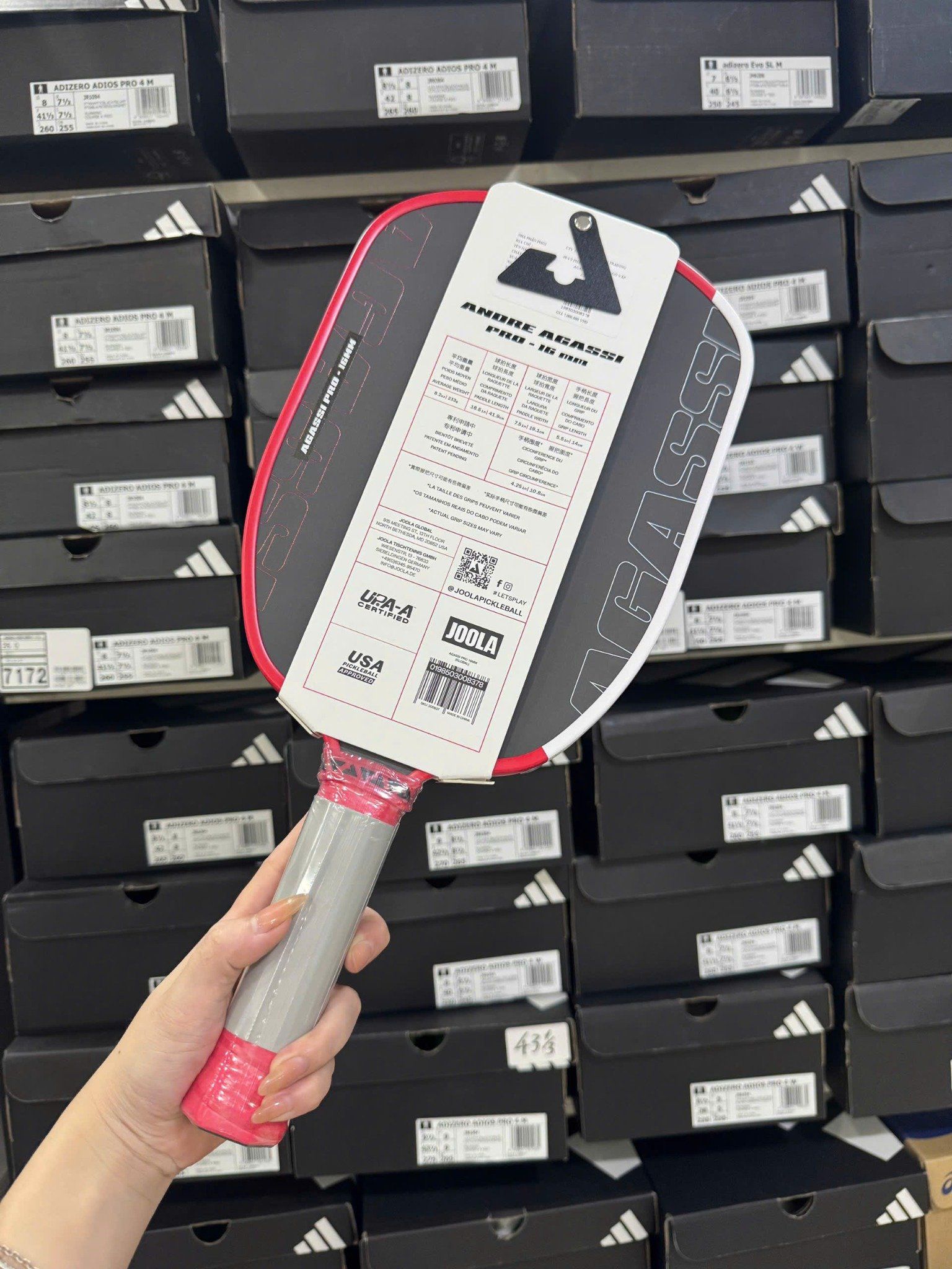 Vợt Pickleball JOOLA AGASSI PRO black/red (14mm - 16mm)