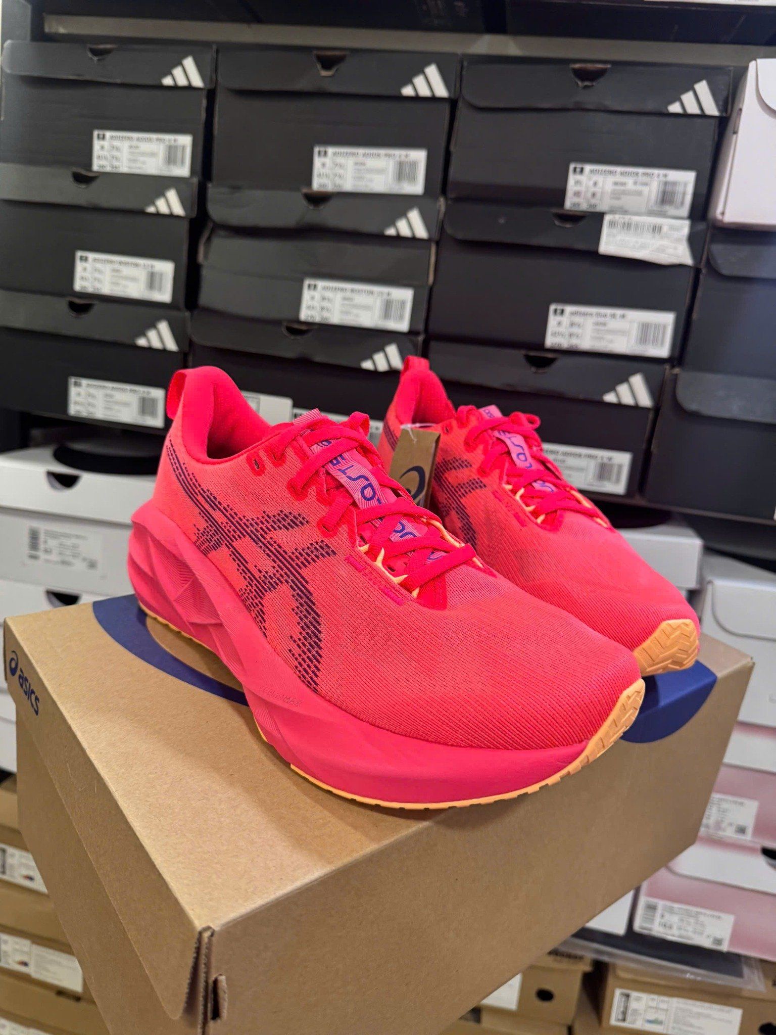 Giày Chạy Bộ ASICS Novablast 5 Flash Red / Edo Purple - 1011B974 600