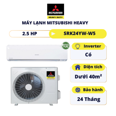 Máy lạnh Inverter Mitsubishi Heavy 2.5 HP SRK24YW-W5