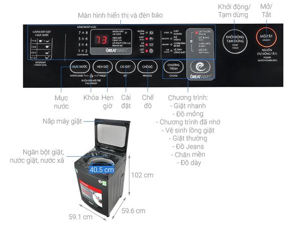 Máy giặt Toshiba 13 kg AW-DM1400LV(MK)