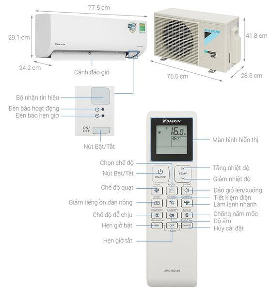 Máy lạnh Daikin Inverter 1 HP  FTKB25ZVMV/RKB25ZVMV (2025)
