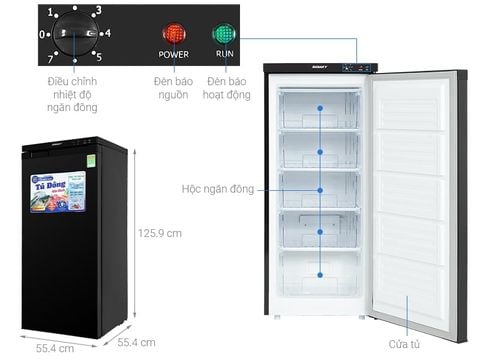Tủ đông đứng Sanaky Inverter 150 lít VH180VD3