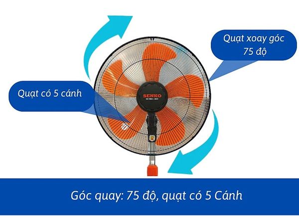 Quạt đứng Senko DCN1807 - Đen Cam