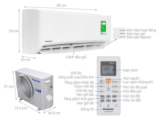 Máy lạnh Panasonic 1 HP CU/CS-N9AKH-8