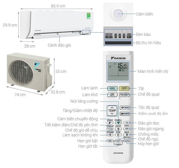 Máy lạnh Daikin Inverter 1.5 HP FTKM35AVMV (2026)