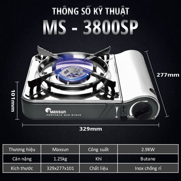 Bếp gas mini Maxsun MS-3800SP
