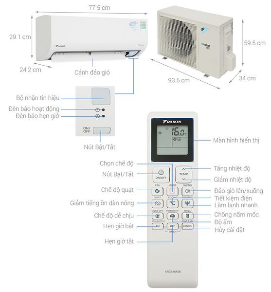 Máy lạnh Daikin Inverter 2.5 HP  FTKB60ZVMV/RKB60ZVMV (2025)