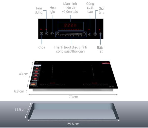 Bếp điện từ đôi Hafele HC-I7325B 4600W