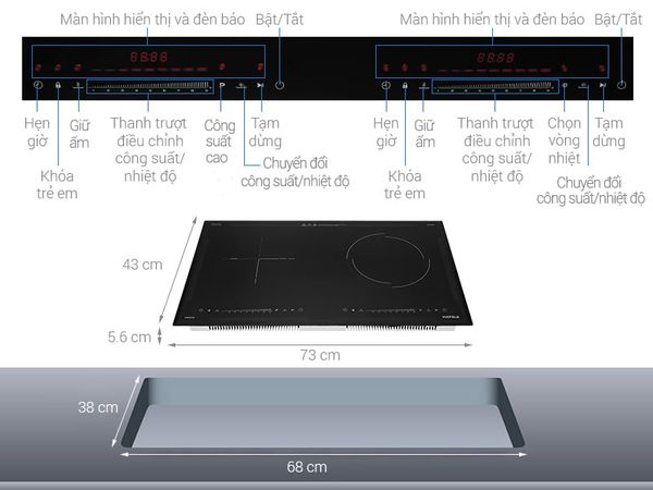 Bếp điện từ và hồng ngoại Hafele HC-H7321B