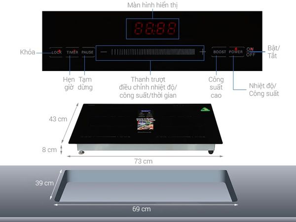 Bếp từ đôi âm BlueStone ICB-6949 5200W