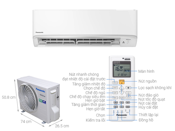 Máy lạnh Panasonic Inverter 1.5 HP CS/CU RU12CKH-8D(2026)