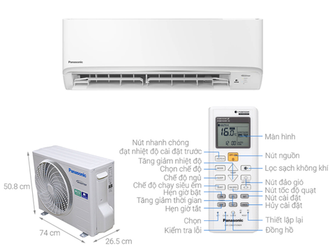 Máy lạnh Panasonic Inverter 2.0 HP CS/CU RU18CKH-8D(2026)