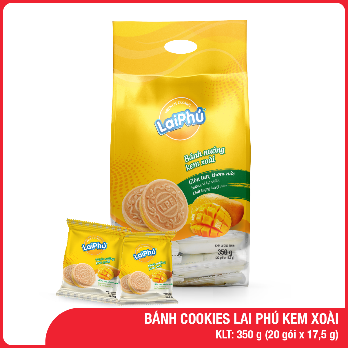 来富芒果奶油饼干 350gr