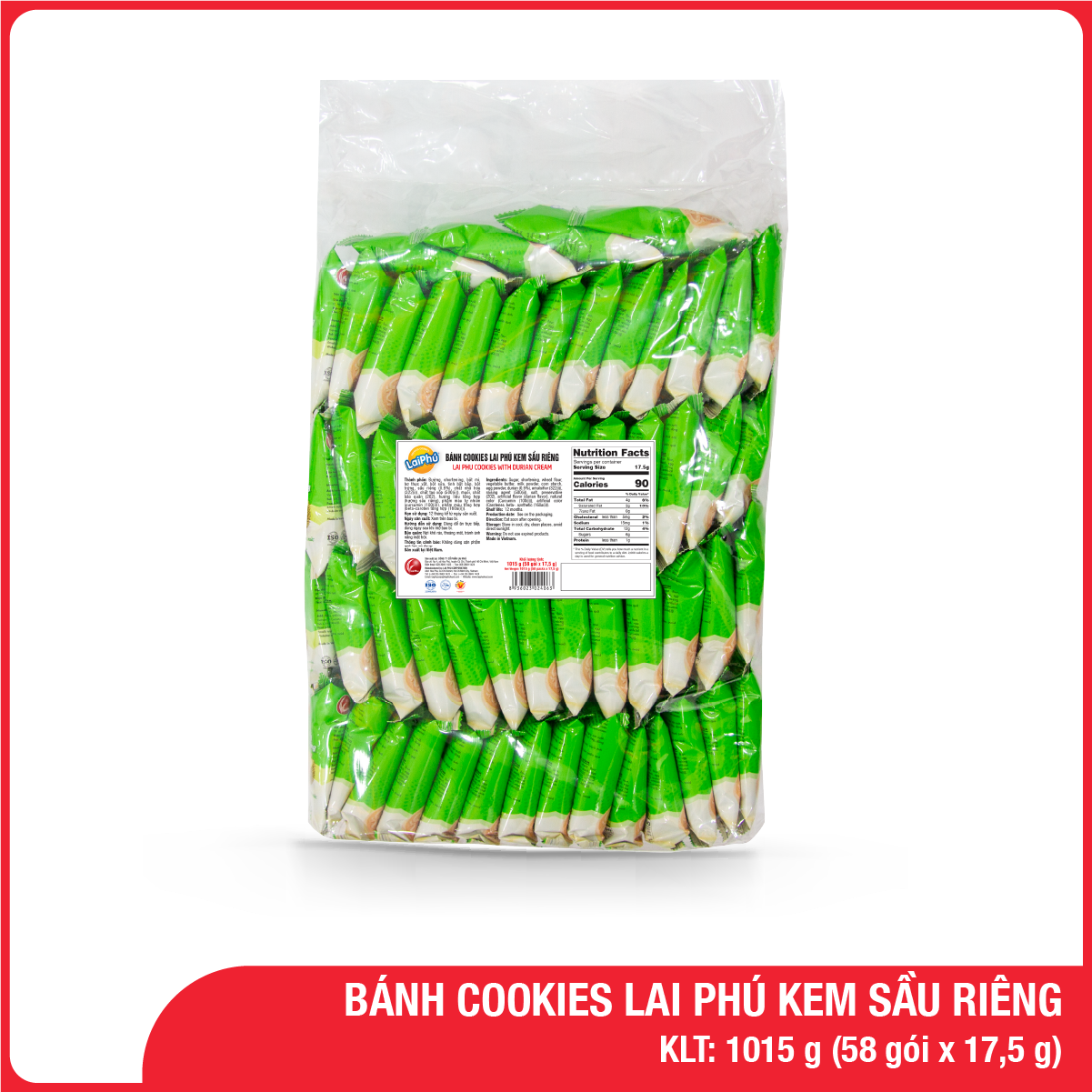 来富榴莲奶油饼干 1015gr