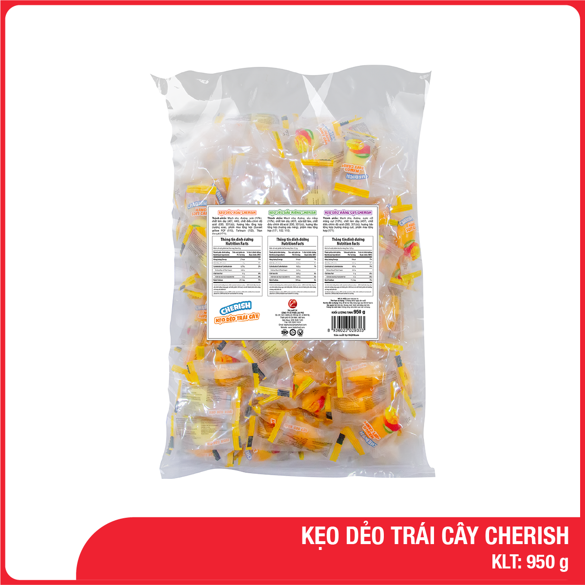 Kẹo Dẻo Tổng Hợp Cherish 950G