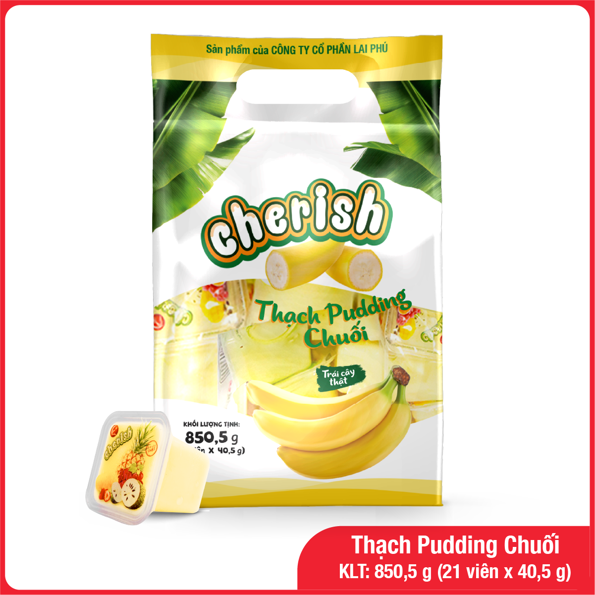Thạch Pudding Cherish Vị Chuối 850,5G