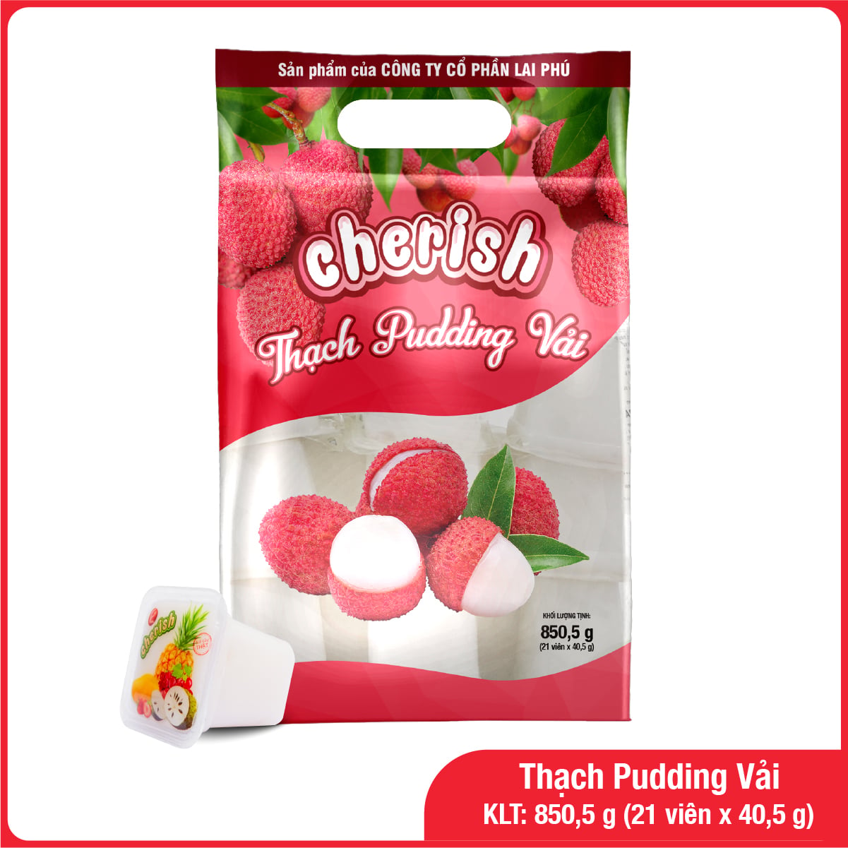 Thạch Pudding Cherish Vị Vải 850,5G