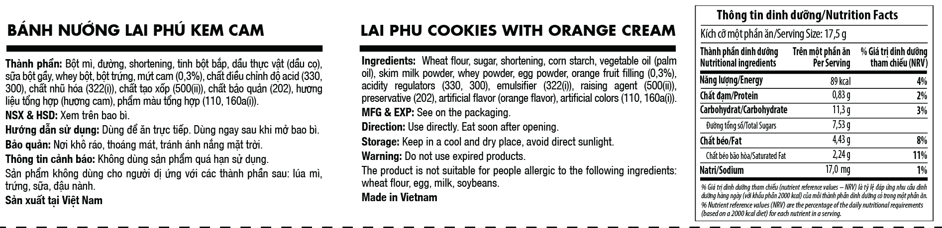 Bánh Nướng Lai Phú Kem Cam 120G