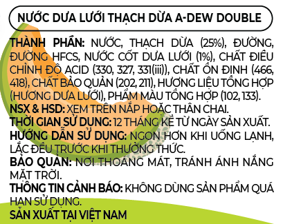 Nước Dưa Lưới Thạch Dừa A-Dew Double Chai 320ml