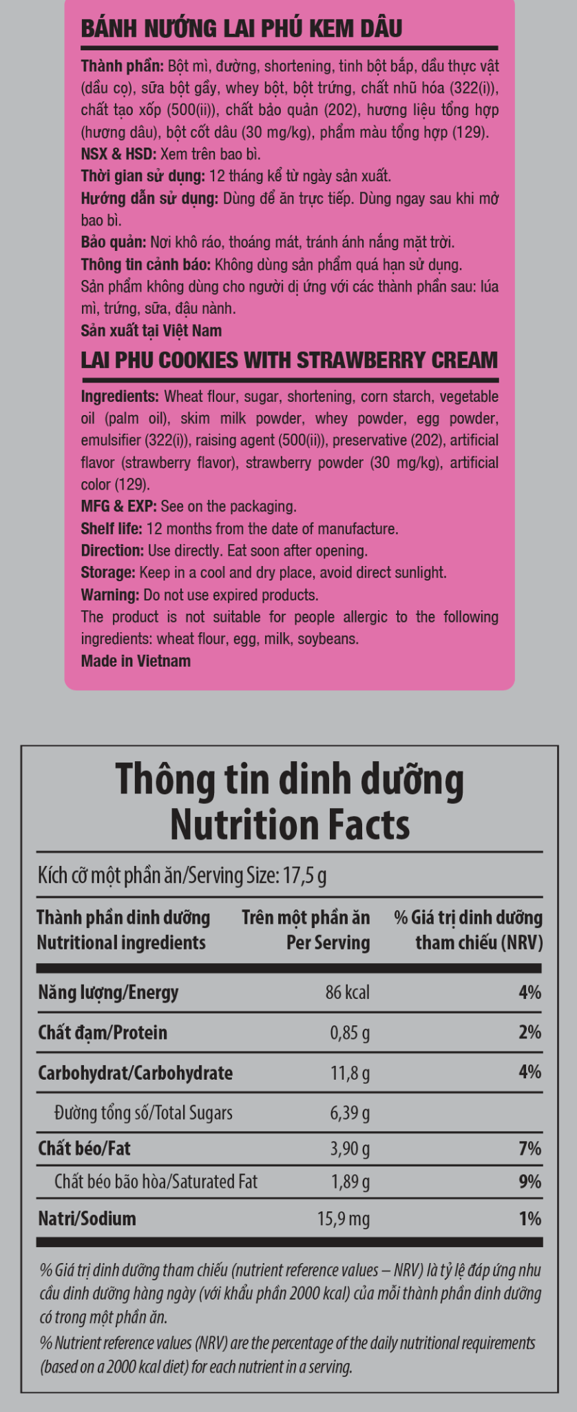 Bánh Nướng Lai Phú Kem Dâu 350G