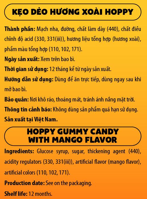 Kẹo Dẻo Hương Xoài Hoppy 30G