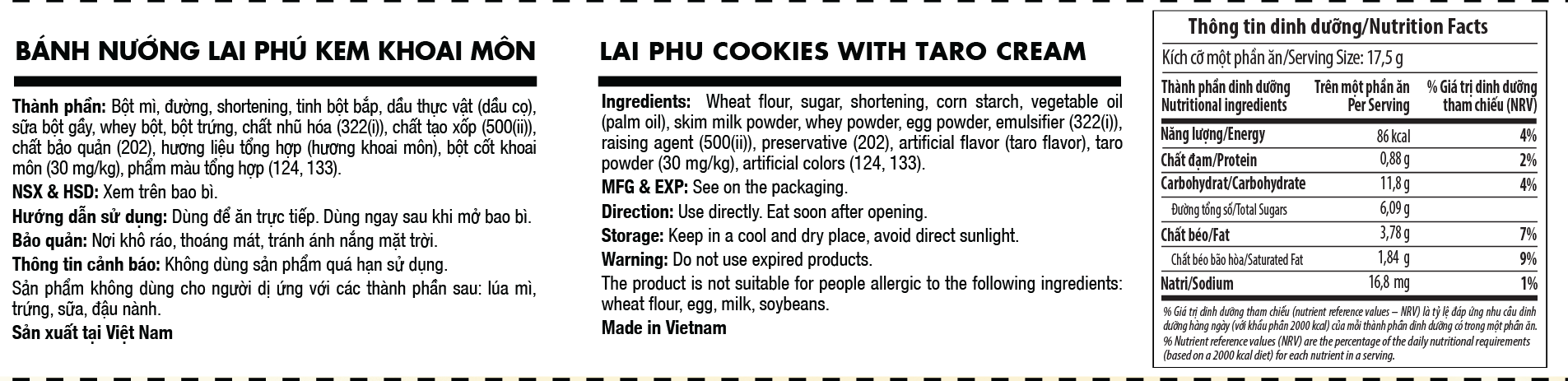 Bánh Nướng Lai Phú Kem Khoai Môn 120G