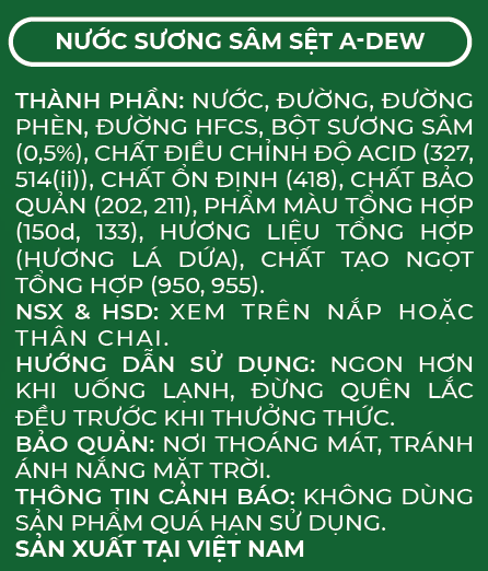 Nước Sương Sâm Sệt A-Dew Chai 450ml