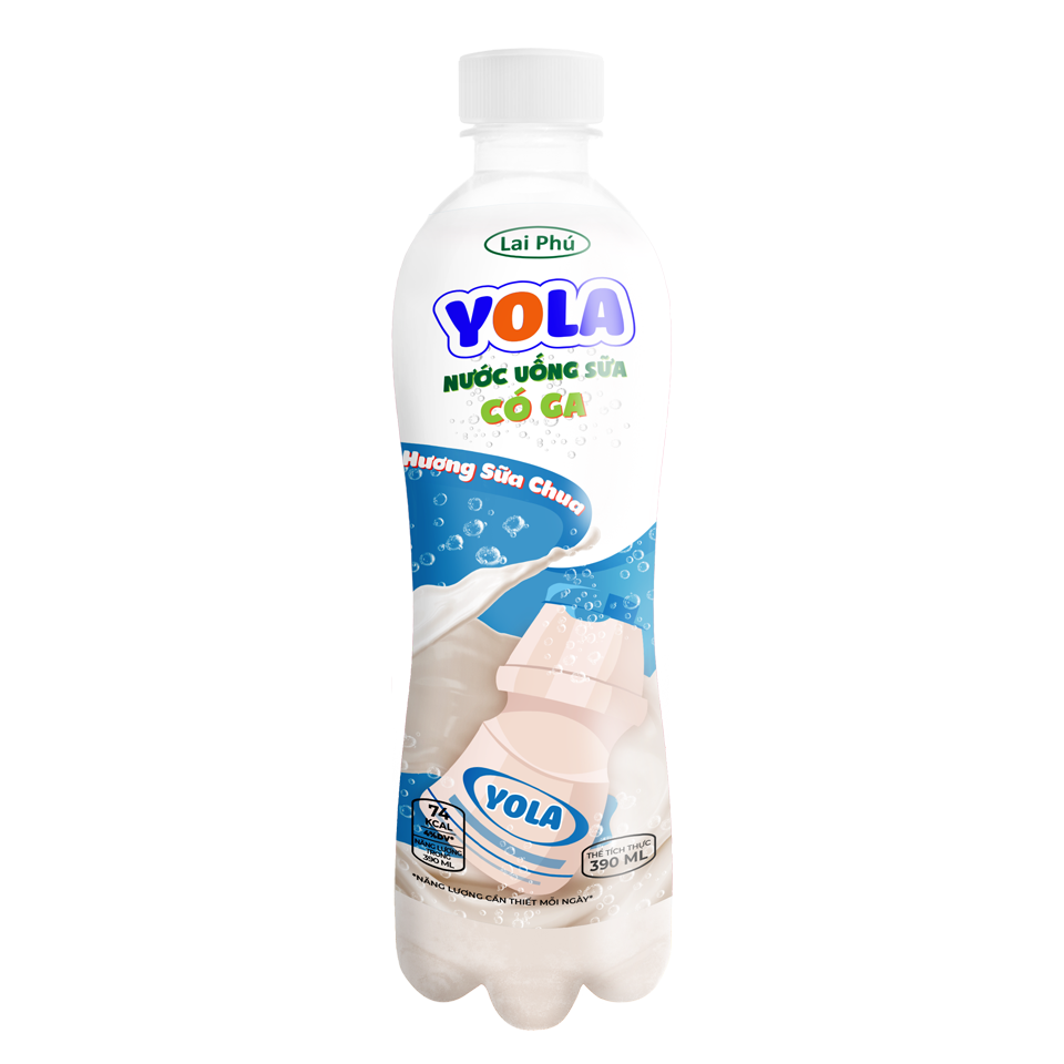 Nước Uống Sữa Có Ga Hương Sữa Chua YOLA Chai 390ml