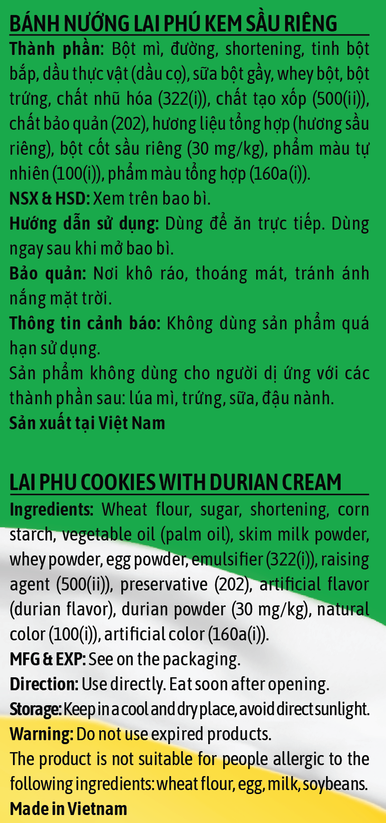 Bánh Nướng Lai Phú Kem Sầu Riêng 210G