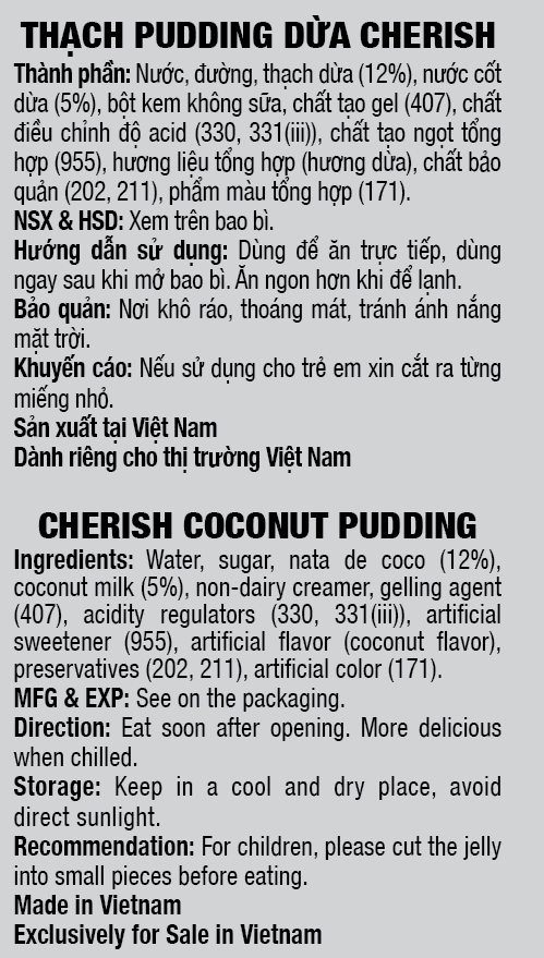 Thạch Pudding Cherish Vị Dừa 405G