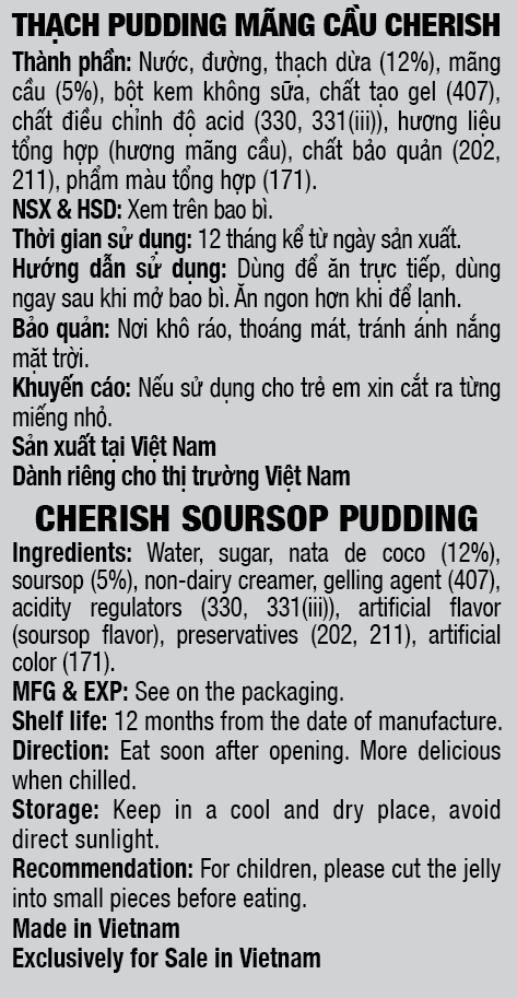 Thạch Pudding Cherish Vị Mãng Cầu 850.5G