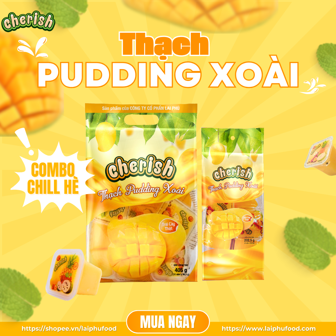 Thạch Pudding Cherish Vị Xoài 405G