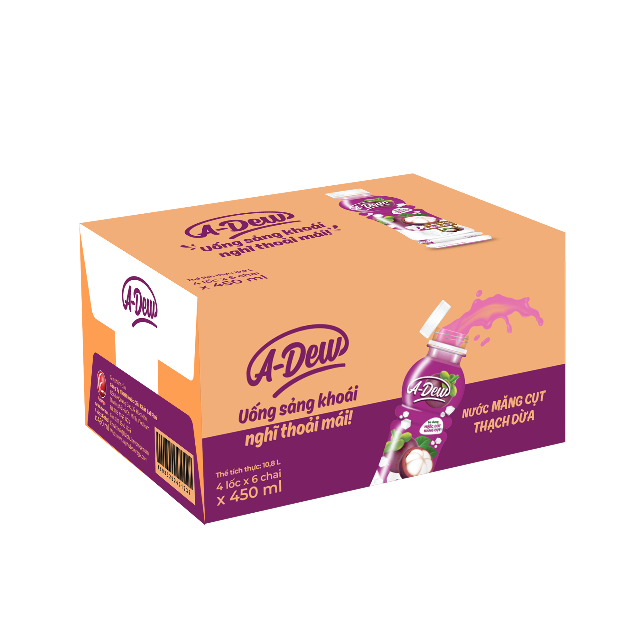 Nước Măng Cụt Thạch Dừa A-Dew Chai 450ml
