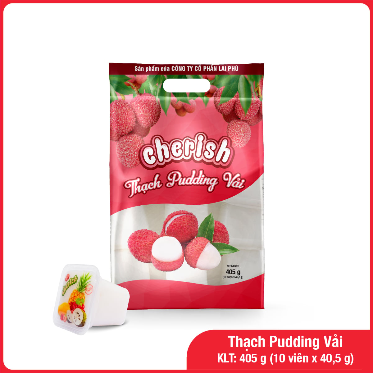 Thạch Pudding Cherish Vị Vải 405G