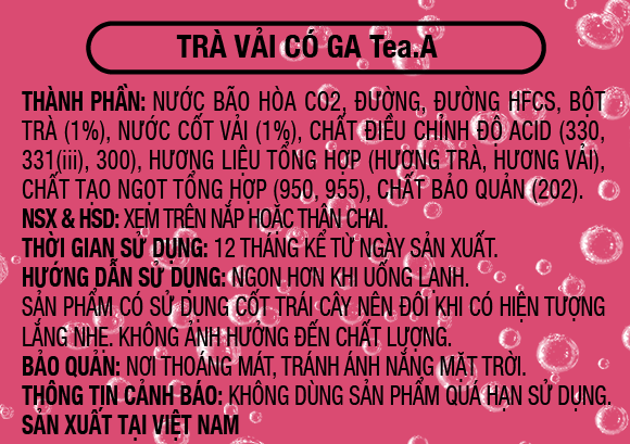 Trà Vải Có Ga Tea.A Sparkling Chai 1.46L – PHIÊN BẢN TẾT