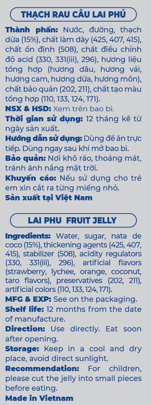 Thạch Rau Câu Lai Phú Vị Trái Cây 1Kg