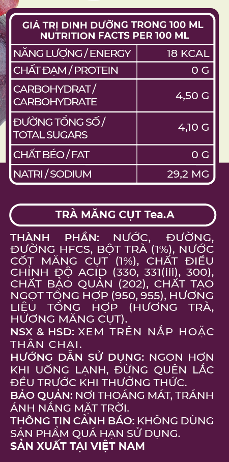 Trà Măng Cụt Tea.A chai 450ml