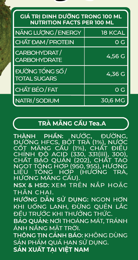 Trà Mãng Cầu Tea.A chai 450ml