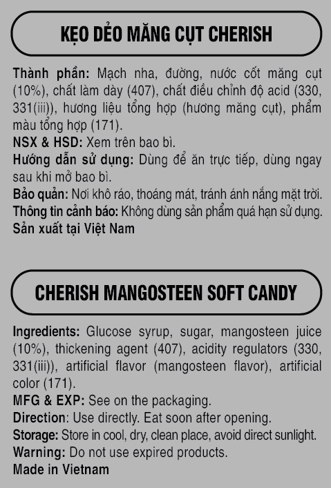 Kẹo Dẻo Măng Cụt Cherish 275G