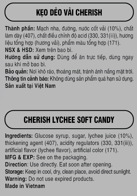 Kẹo Dẻo Vải Cherish 275G