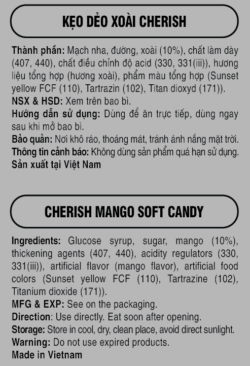 Kẹo Dẻo Xoài Cherish 280G